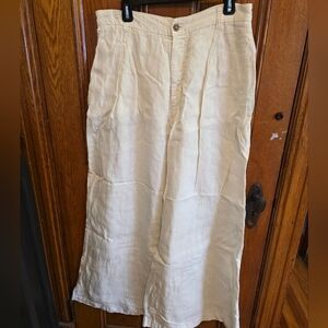 DL1961 Lucillia Ultra Wide Leg 100% Linen Pants- Ivory. Size 34 *See Description